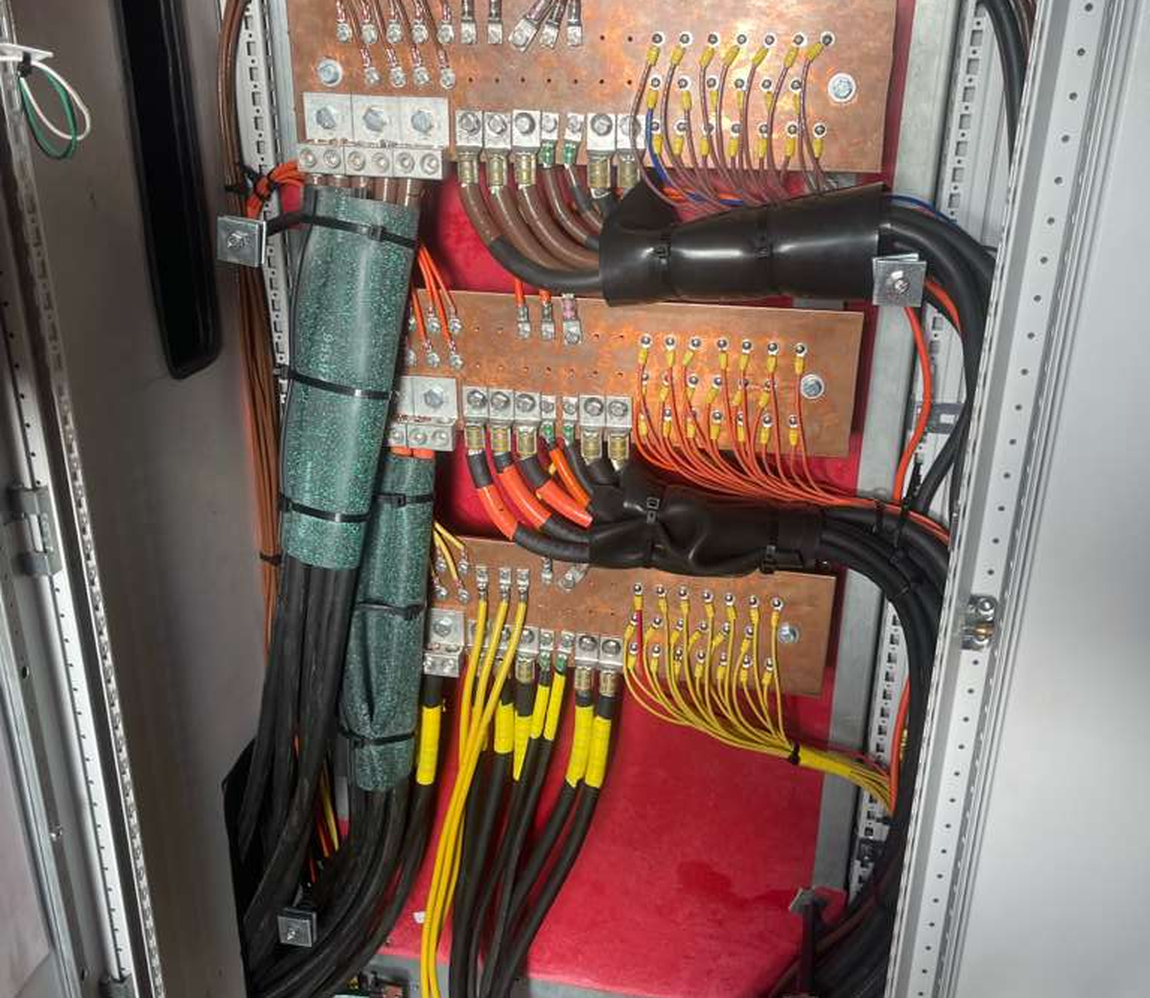 Copper bus bar distribution panel built by Chapman Electric